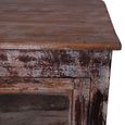 Distressed Display Cabinet - 2 Door - Vintage Brown - Glass and Acacia Wood