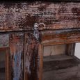Distressed Display Cabinet - 2 Door - Vintage Brown - Glass and Acacia Wood
