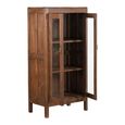 Handcrafted Display Cabinet - 2 Door - Antique Brown - Glass and Wood