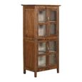 Handcrafted Display Cabinet - 4 Door - Antique Brown - Glass and Wood