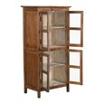 Handcrafted Display Cabinet - 4 Door - Antique Brown - Glass and Wood