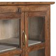 Handcrafted Display Cabinet - 4 Door - Antique Brown - Glass and Wood