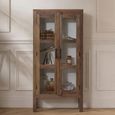 Unique One of a Kind - Bassano Display Cabinet - 2 Door - Brown - Glass and Wood