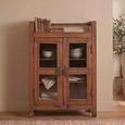 Unique One of a Kind - Display Cabinet - 2 Door - Rustic Brown - Glass and Wood