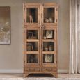 Unique One of a Kind - Display Cabinet - 4 Door - 2 Drawer - Rustic Natural - Glass and Wood