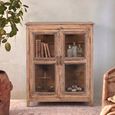 Unique One of a Kind - Distressed Display Cabinet - 2 Door - Rustic Natural - Glass and Wood