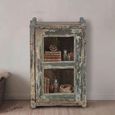 Unique One of a Kind - Distressed Display Cabinet - 1 Door - Vintage Grey - Glass and Wood