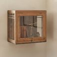 Unique One of a Kind - Handcrafted Wall Display Cabinet - 1 Door - Rustic Natural - Glass and Wood