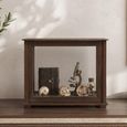 Unique One of a Kind - Display Cabinet - 1 Door - Countertop - Rustic Brown - Glass and Wood