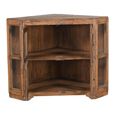 Unique One of a Kind - Corner Display Cabinet - 2 Door - Rustic Brown - Glass and Wood