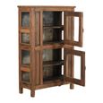 Unique One of a Kind - Display Cabinet - 2 Door - Stacked - Rustic Brown - Glass and Wood