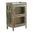 Unique One of a Kind - Distressed Display Cabinet - 1 Door - Vintage Blue - Glass and Wood