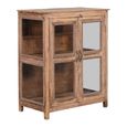 Unique One of a Kind - Distressed Display Cabinet - 2 Door - Rustic Natural - Glass and Wood