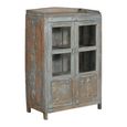 Unique One of a Kind - Distressed Display Cabinet - 2 Door - Vintage Grey - Glass and Wood