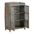 Unique One of a Kind - Distressed Display Cabinet - 2 Door - Vintage Grey - Glass and Wood