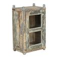 Unique One of a Kind - Distressed Display Cabinet - 1 Door - Vintage Grey - Glass and Wood