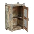 Unique One of a Kind - Distressed Display Cabinet - 1 Door - Vintage Grey - Glass and Wood