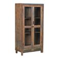 Unique One of a Kind - Handcrafted Display Cabinet - 2 Door - Natural - Glass and Reclaimed Wood