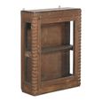 Unique One of a Kind - Handcrafted Wall Display Cabinet - 1 Door - Brown - Glass and Wood