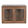 Unique One of a Kind - Wall Display Cabinet - 2 Door - Rustic Brown - Glass and Wood