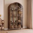 Girare Display Cabinet - Arch - Wide - 2 Door - Brown - Glass and Metal