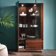 Bellagio Display Cabinet - 2 Door - High Gloss Walnut - Glass and Wooden