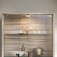 Jupiter Display Cabinet - 2 Fluted Glass Door - High Gloss Pearl Line