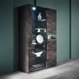 Heritage Display Cabinet - 2 Door 1 Glass - Dark Velvet Birch High Gloss