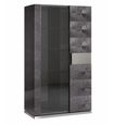 Heritage Display Cabinet - 2 Door 1 Glass - Dark Velvet Birch High Gloss