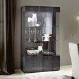 Montecarlo Display Cabinet - 2 Door - Grey Koto High Gloss