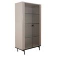 Claire Display Cabinet - 2 Glass Door - Pearl Line Eco Veneer High Gloss and Black