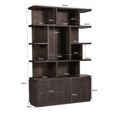 Rivano Oak Curved Display Cabinet - 2 Door - Geometric Design - Basalt