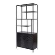 York Herringbone Display Cabinet - 2 Door - Black - Mango Wood