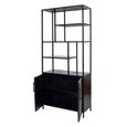 York Herringbone Display Cabinet - 2 Door - Black - Mango Wood