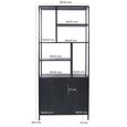 York Herringbone Display Cabinet - 2 Door - Black - Mango Wood