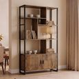 Strong Display Cabinet - 2 Door - Geometric Design - Natural - Mango Wood