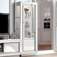 Dama Italian White Vitrine - 1 Right Door - Chrome Trim  