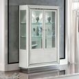Dama Italian White Vitrine - 2 Door - Chrome Trim