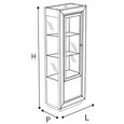Dama Italian White Vitrine - 1 Left Door - Chrome Trim  