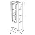 Dama Italian White Vitrine - 1 Right Door - Chrome Trim  