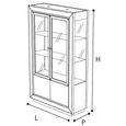 Dama Italian White Vitrine - 2 Door - Chrome Trim