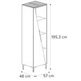 Fidia Italian Fluted Vitrine - 1 Left Door - Emperador Taupe - Glass and Marquinia Marble Effect