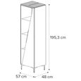 Fidia Italian Fluted Vitrine - 1 Right Door - Emperador Taupe - Glass and Marquinia Marble Effect