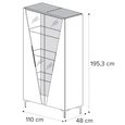 Fidia Italian Fluted Vitrine - 2 Door - Emperador Taupe - Glass and Marquinia Marble Effect