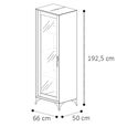 Krystal Italian Display Cabinet - 1 Right Door - Medblue Birch Gloss - Glass and Wooden