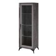 Krystal Italian Display Cabinet - 1 Right Door - Medblue Birch Gloss - Glass and Wooden