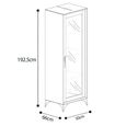 Krystal Italian Display Cabinet - 1 Right Door - Medblue Birch Gloss - Glass and Wooden