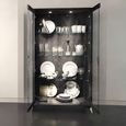 Krystal Italian Display Cabinet - 2 Door - Medblue Birch Gloss - Glass and Wooden
