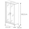 Krystal Italian Display Cabinet - 2 Door - Medblue Birch Gloss - Glass and Wooden