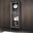 Krystal Italian Display Cabinet - 1 Right Door - Medblue Birch Gloss - Glass and Wooden